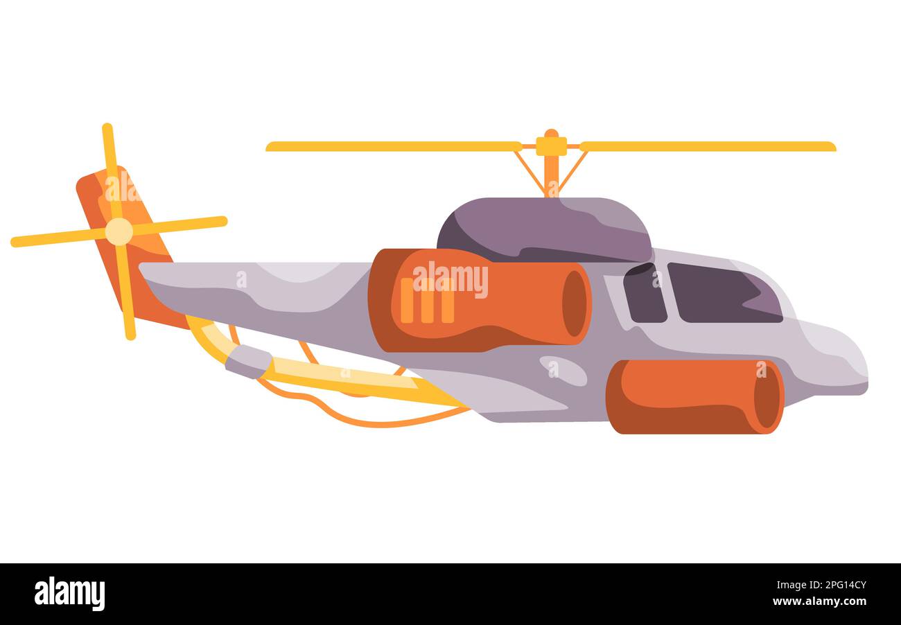 Helicopter chopper aircraft steam punk mechanical machinery detailed with pipe retro fantasy technology Stock Vector