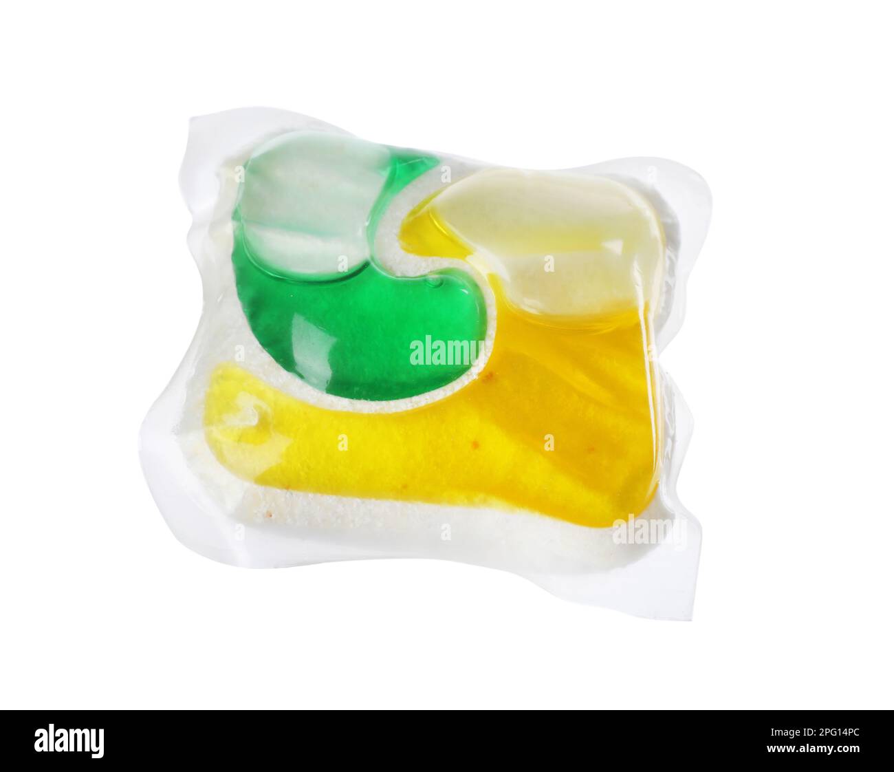 One dishwasher detergent pod isolated on white Stock Photo Alamy
