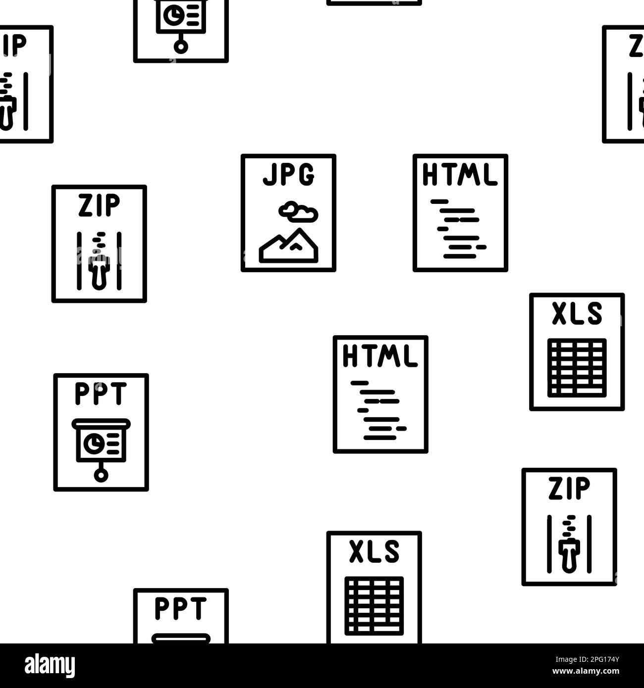 File Format Document Vector Seamless Pattern Stock Vector Image Art 