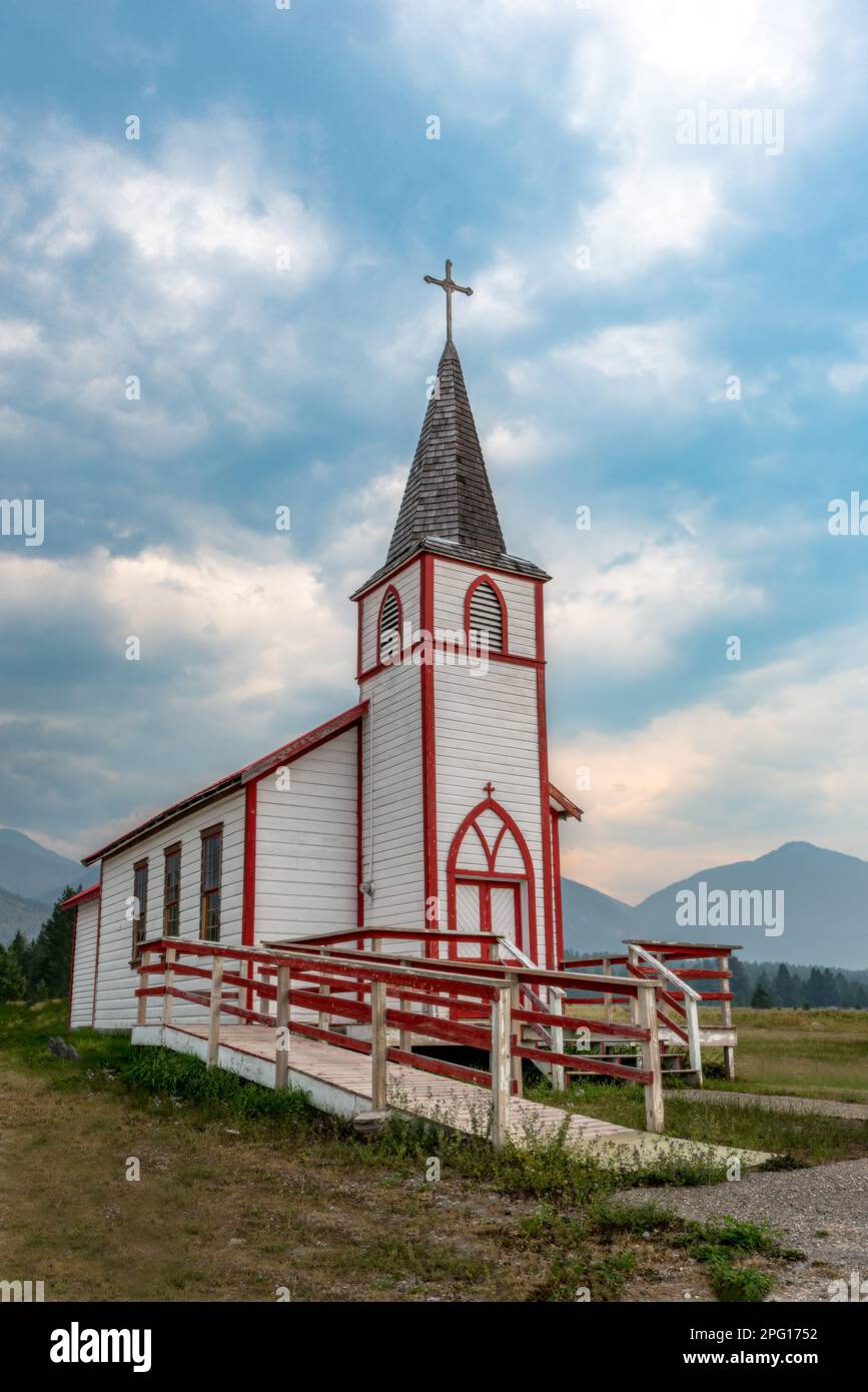 Moody skies over a Roman Catholic Mission Church outside Invermere, BC