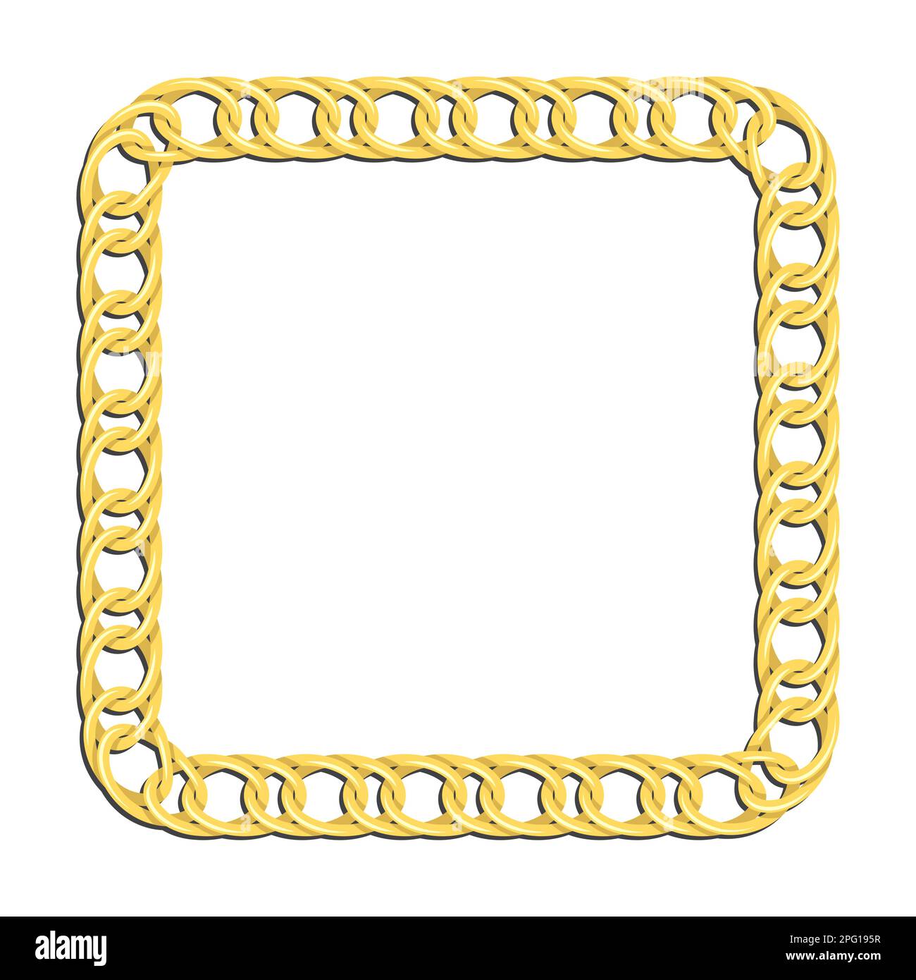 Golden wide square chain frames for decorative headers. Gold metal