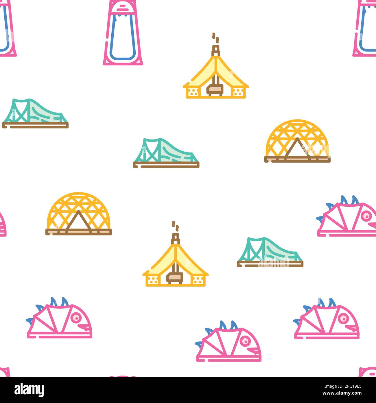 tent equipment tourism vector seamless pattern Stock Vector Image & Art ...