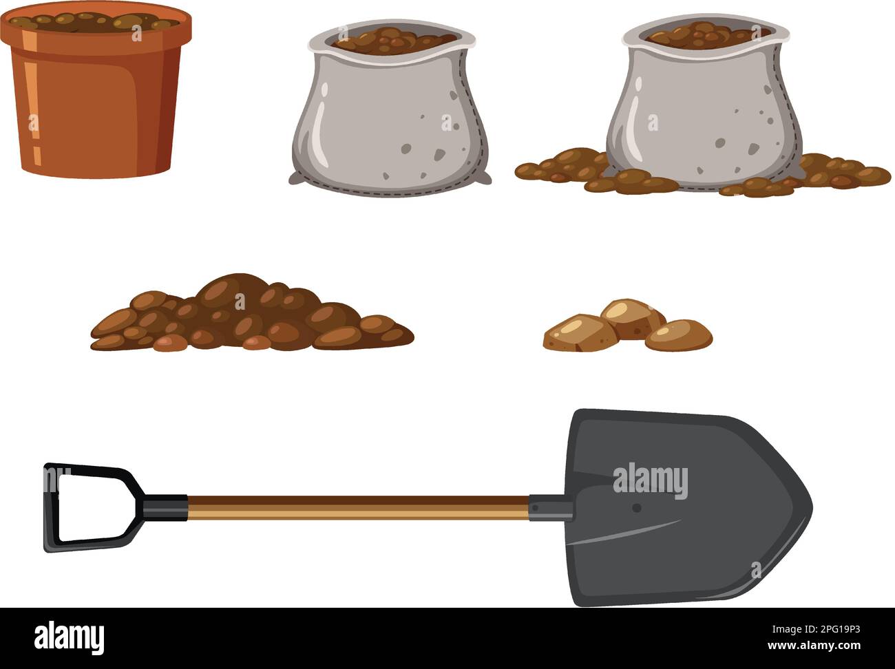 Set of plant and gardening tools and equipment illustration Stock ...