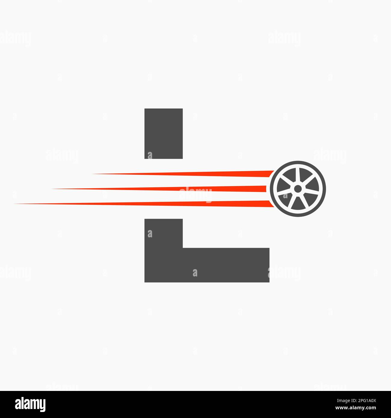 Sport Car Letter L Automotive Logo Concept With Transport Tyre Icon