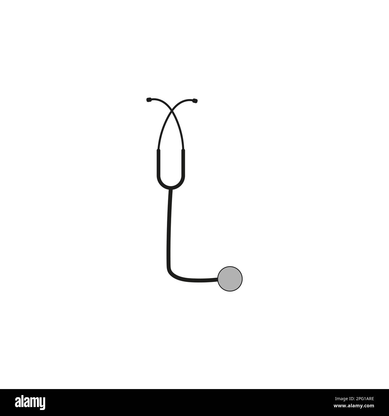 Stethoscope icon in trendy flat design on white background Stock Vector ...