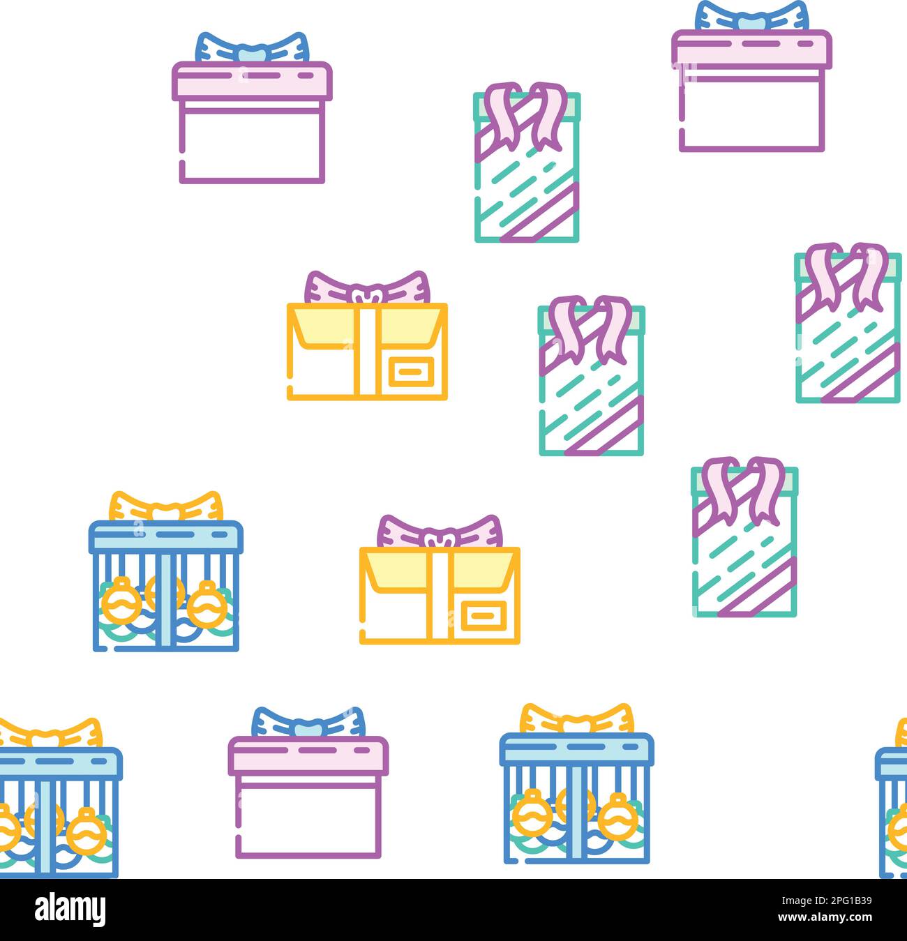 gift box birthday ribbon vector seamless pattern Stock Vector Image ...