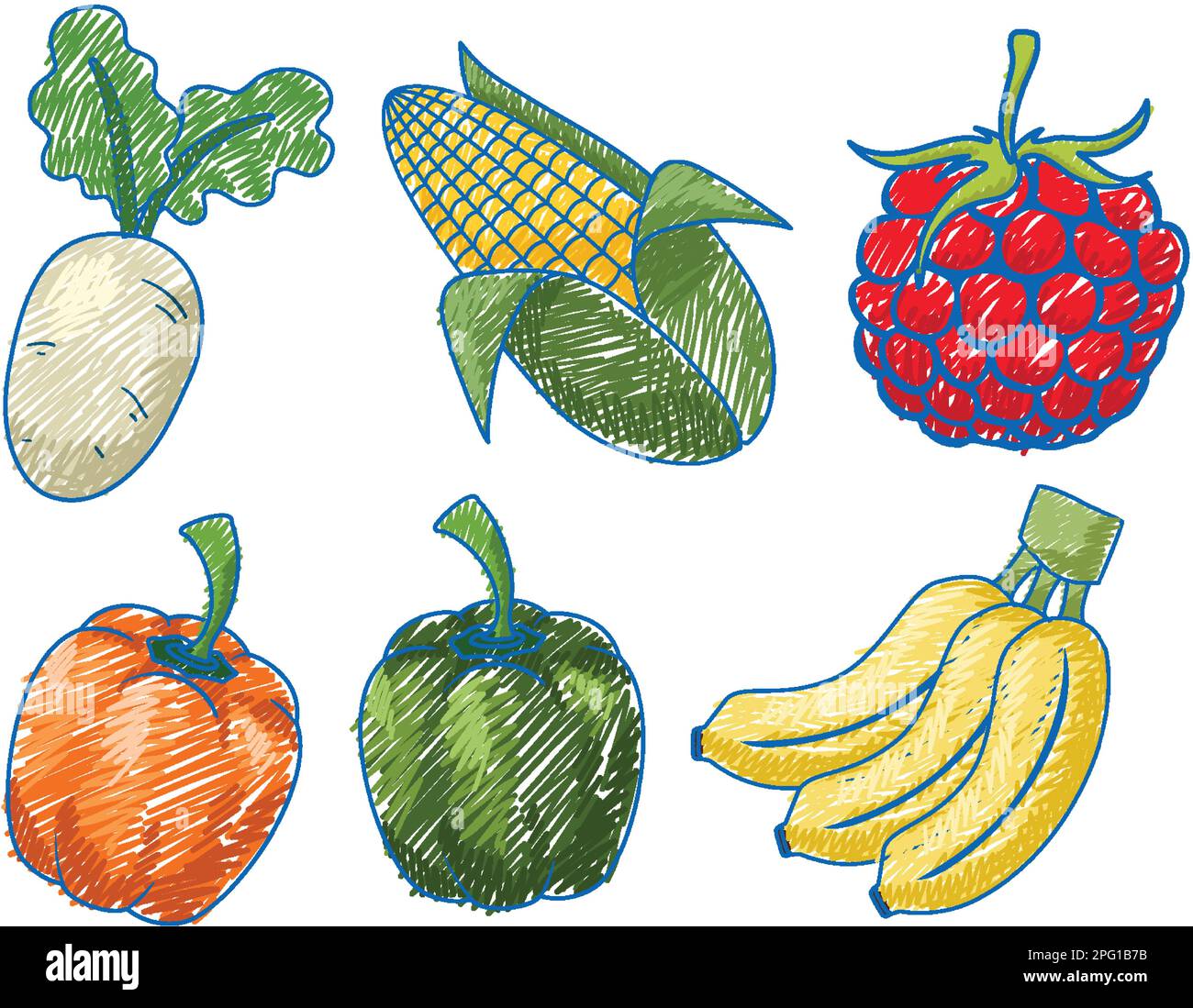 Premium Vector | Cute fruits and vegetable coloring page for kids