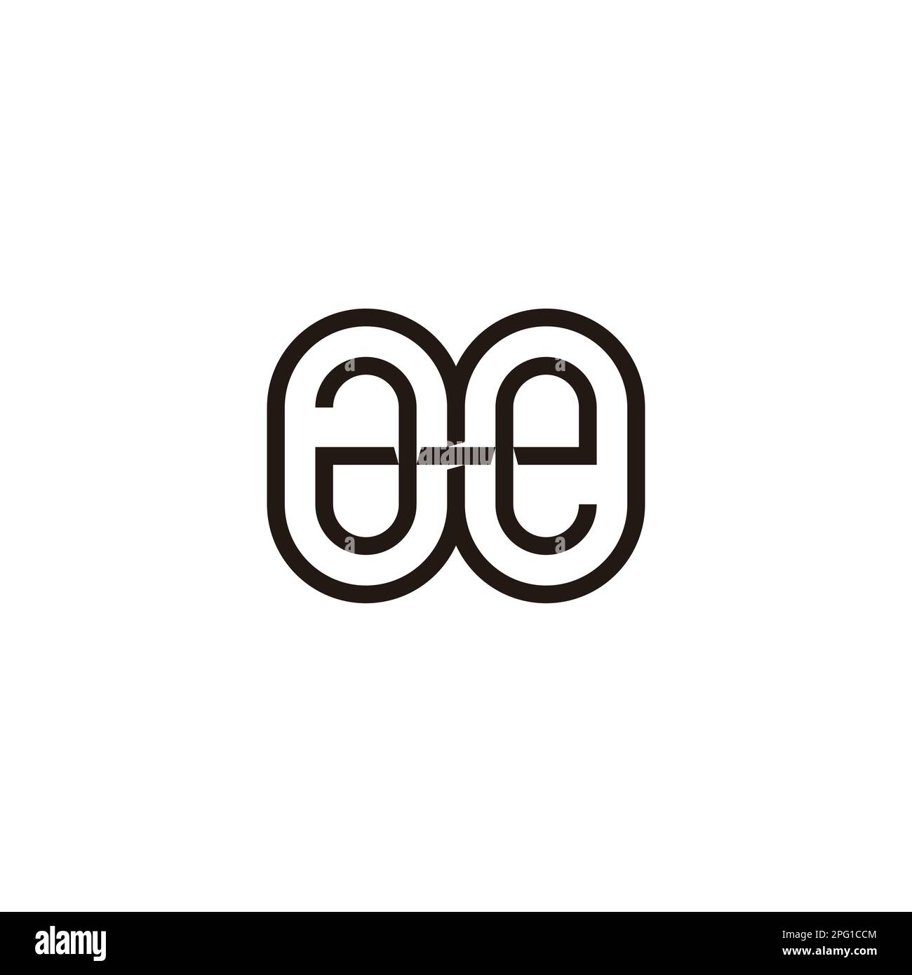 letter ae circles geometric link line logo vector Stock Vector