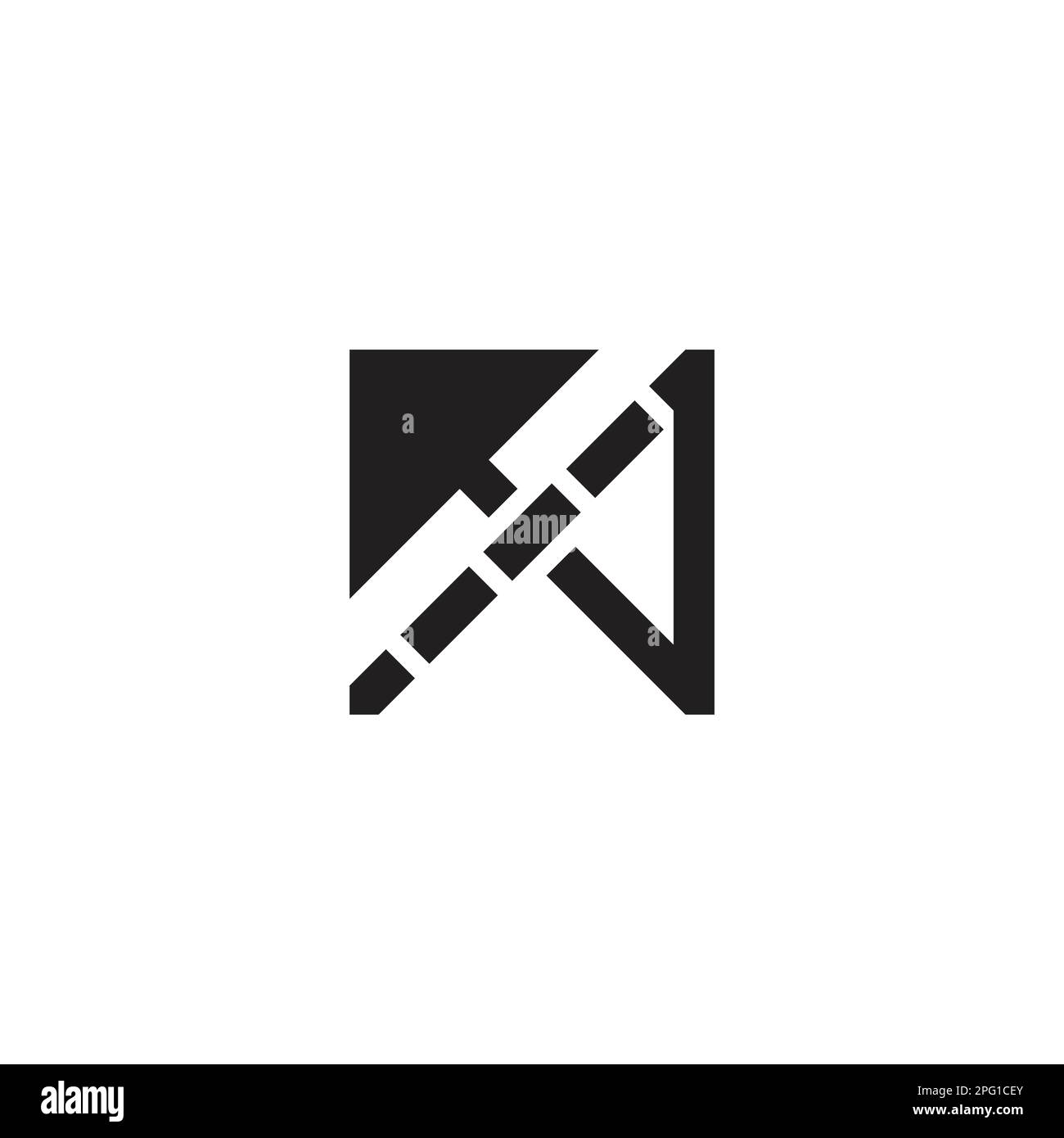 letter n red arrow motion stripe logo vector Stock Vector