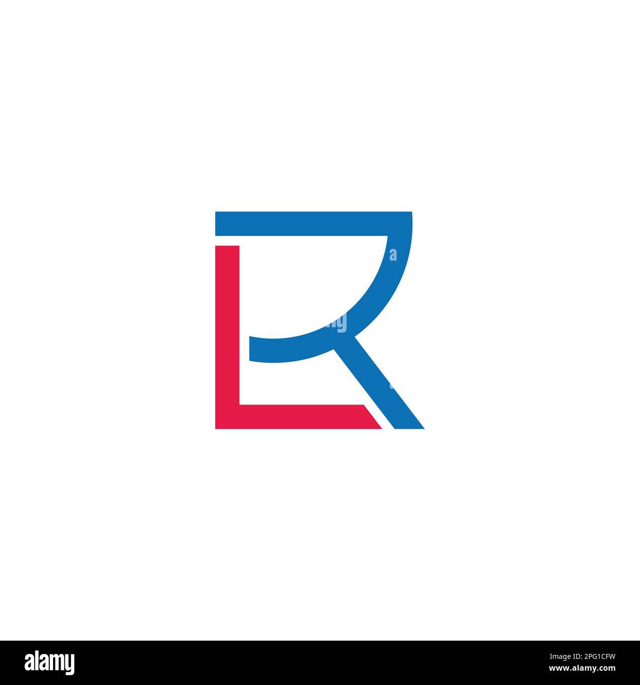 letter lr colorful geometric line simple logo vector Stock Vector