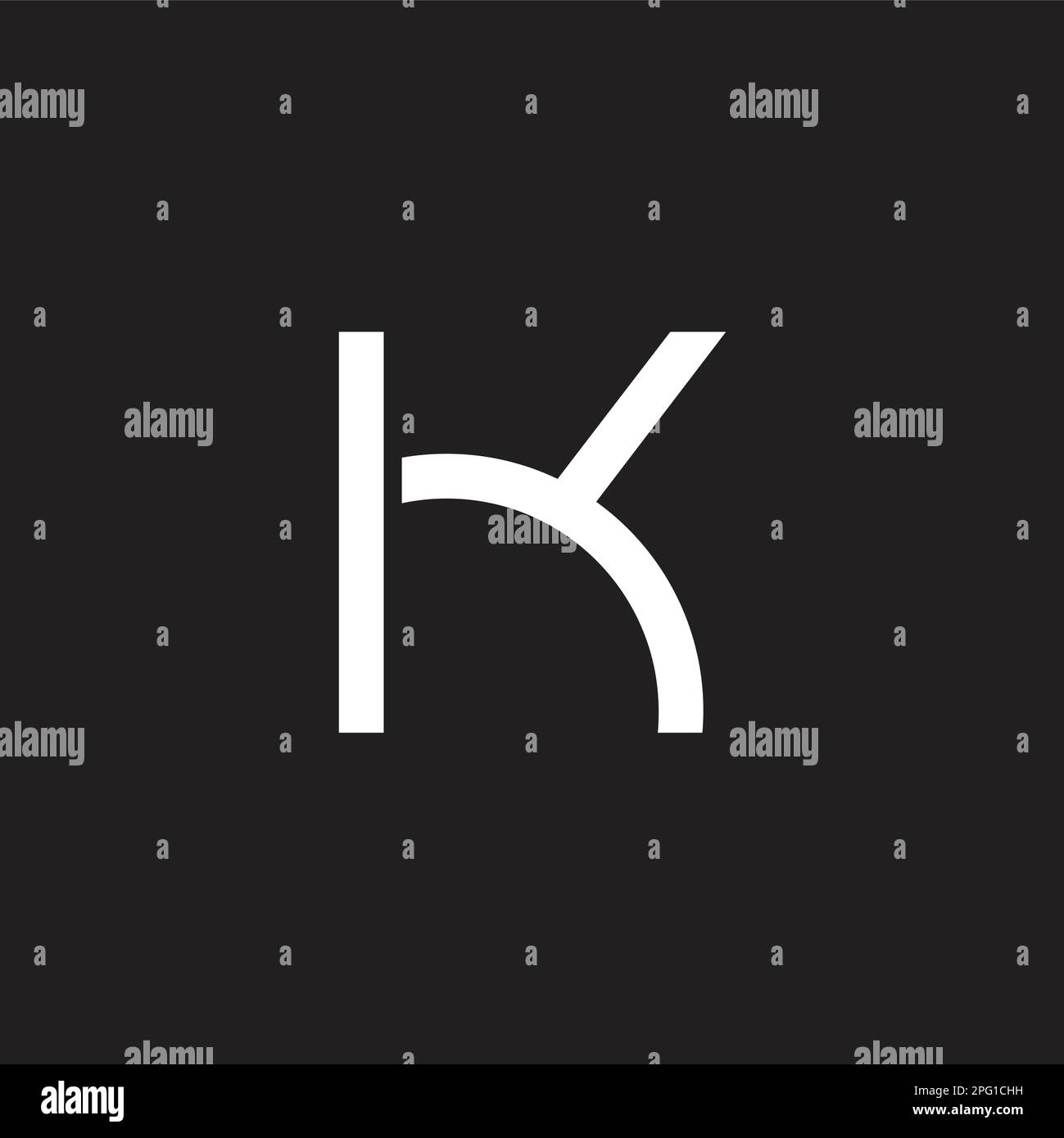 letter hk simple geometric line logo vector Stock Vector