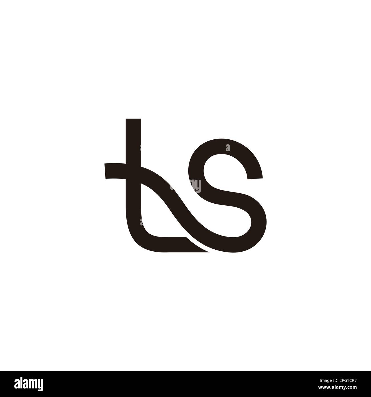letter ts linked curve line logo vector Stock Vector