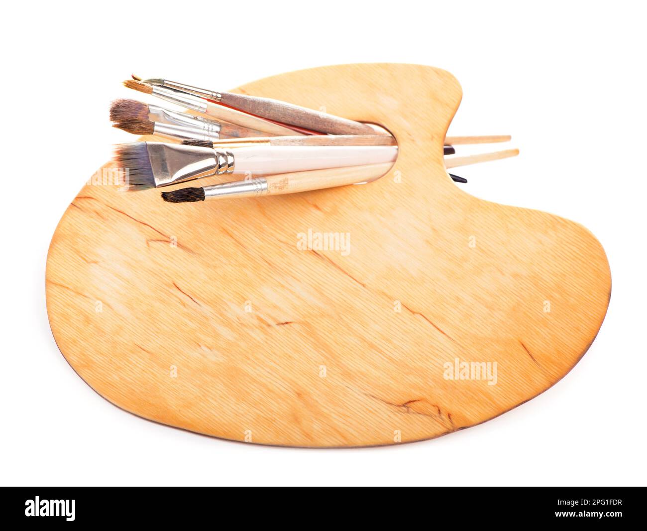 clean palette and brushes waiting for the artist, unused painting