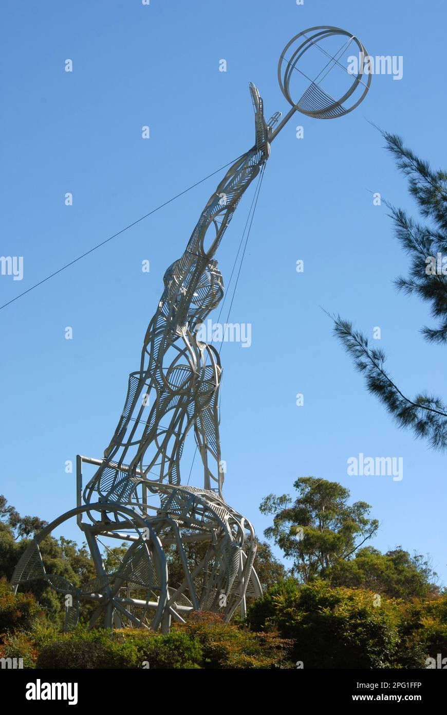 Netball player in wheelchair sculpture, The Australian Institute of Sport (AIS), Canberra, ACT, Australia. Stock Photo