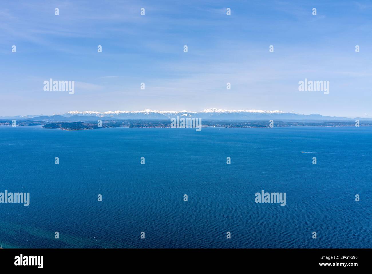 Aerial view of the Olympic Mountains in Washington State Stock Photo ...