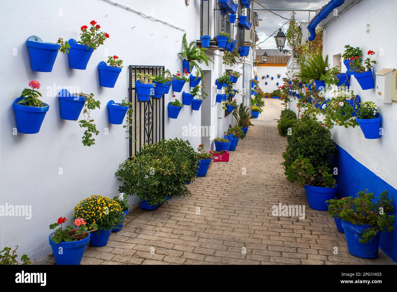 Barrio del Huerto francés in Cañete de las torres in Cordoba province, Andalusia, southern Spain.  The municipality of Cañete de las Torres with barel Stock Photo