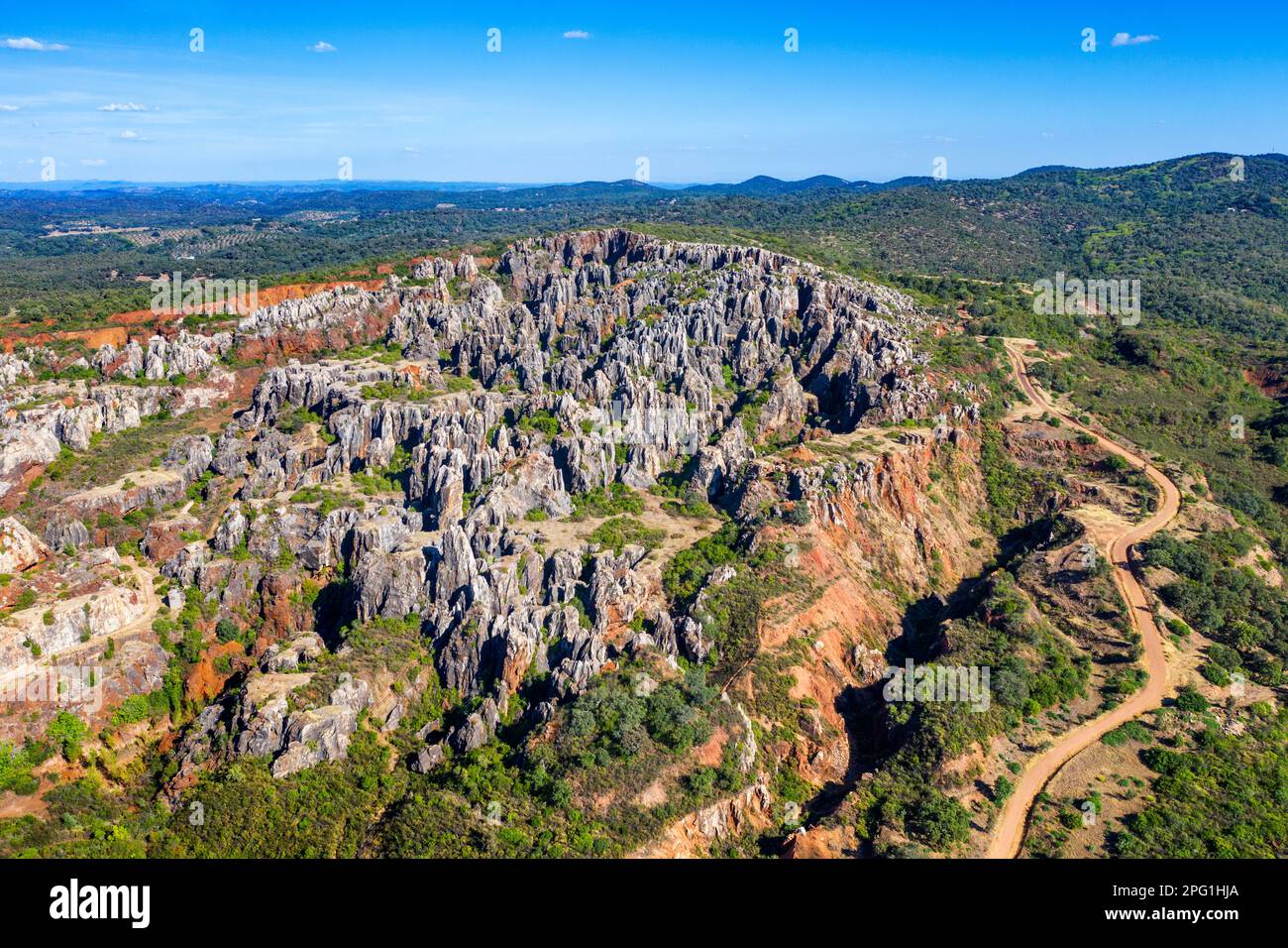 Aerial view of Natural Monument of El Cerro del Hierro. Alanis Sierra