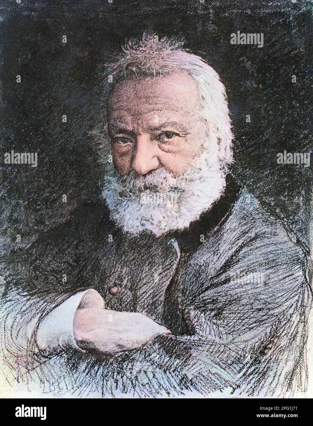 Portrait of Victor Hugo (1802-1885), French poet Stock Photo