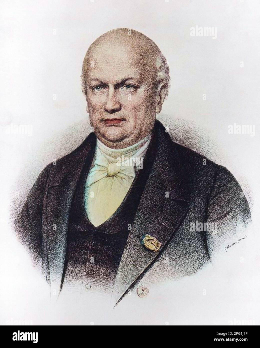 Portrait of Etienne Geoffroey Saint-Hilaire (1772-1844), French zoologist Stock Photo