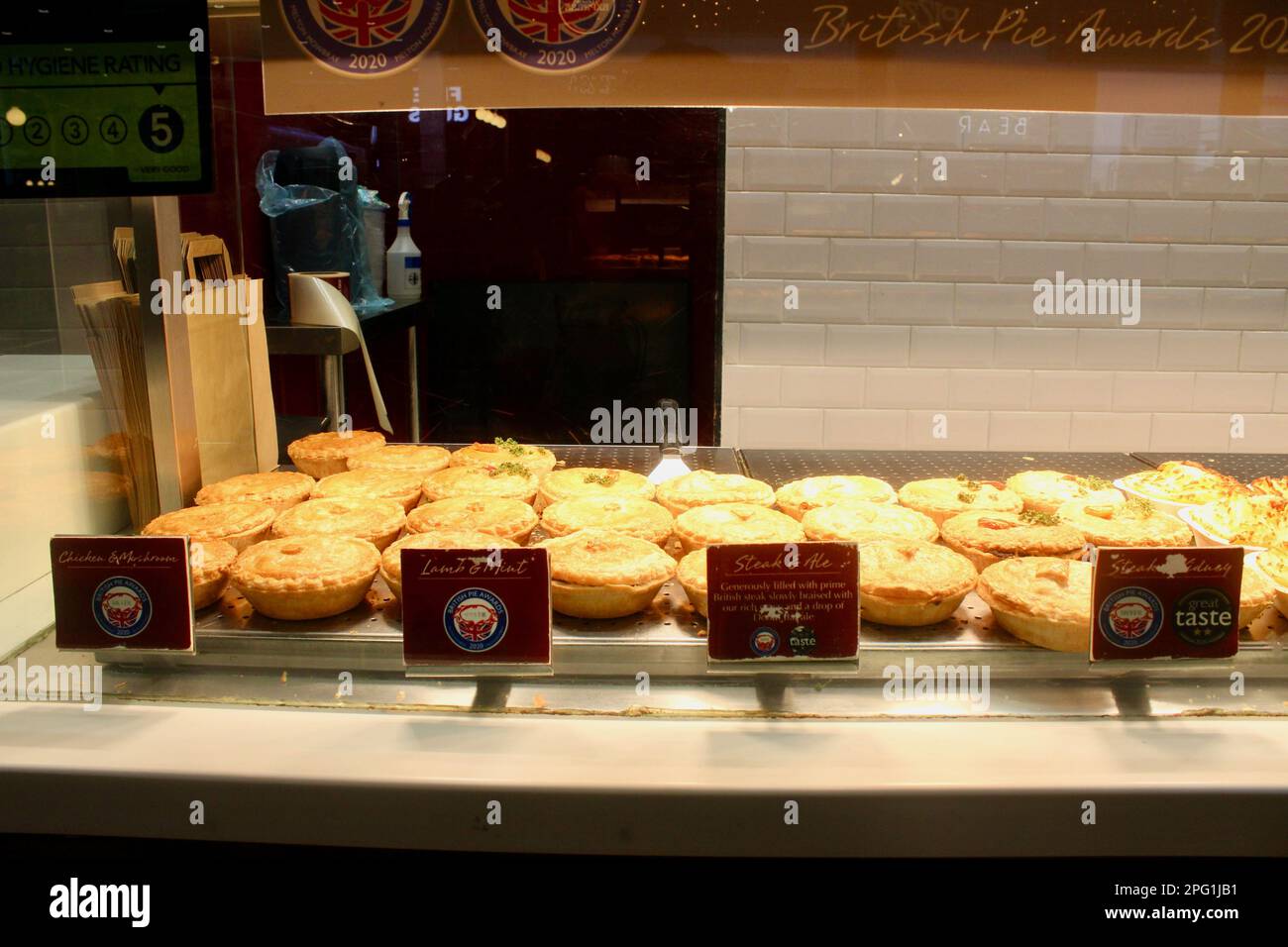 hot pie selection in the restaurants and food outlets inside