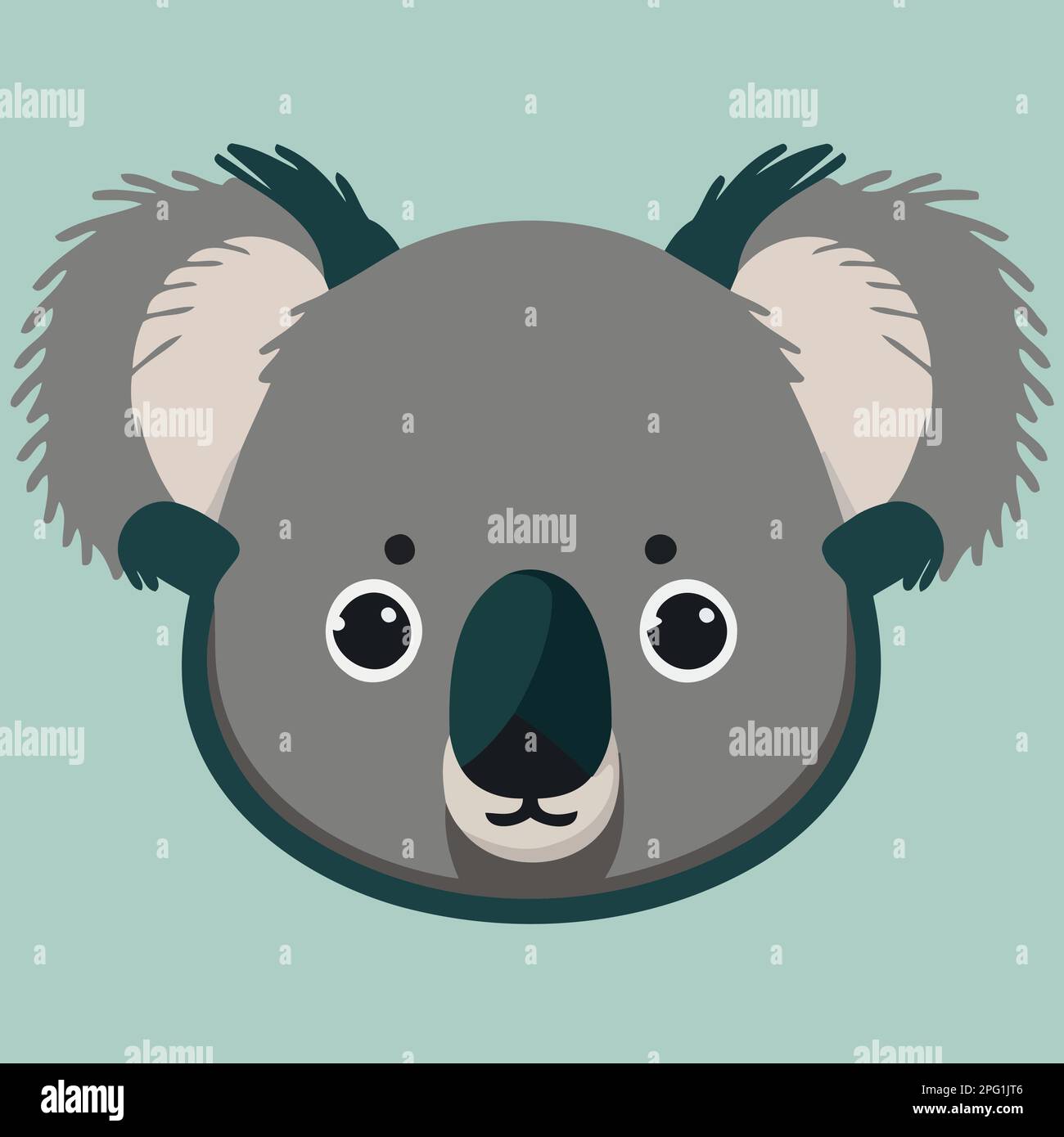 common koala herbivore mammal animal face Minimalist vector ...