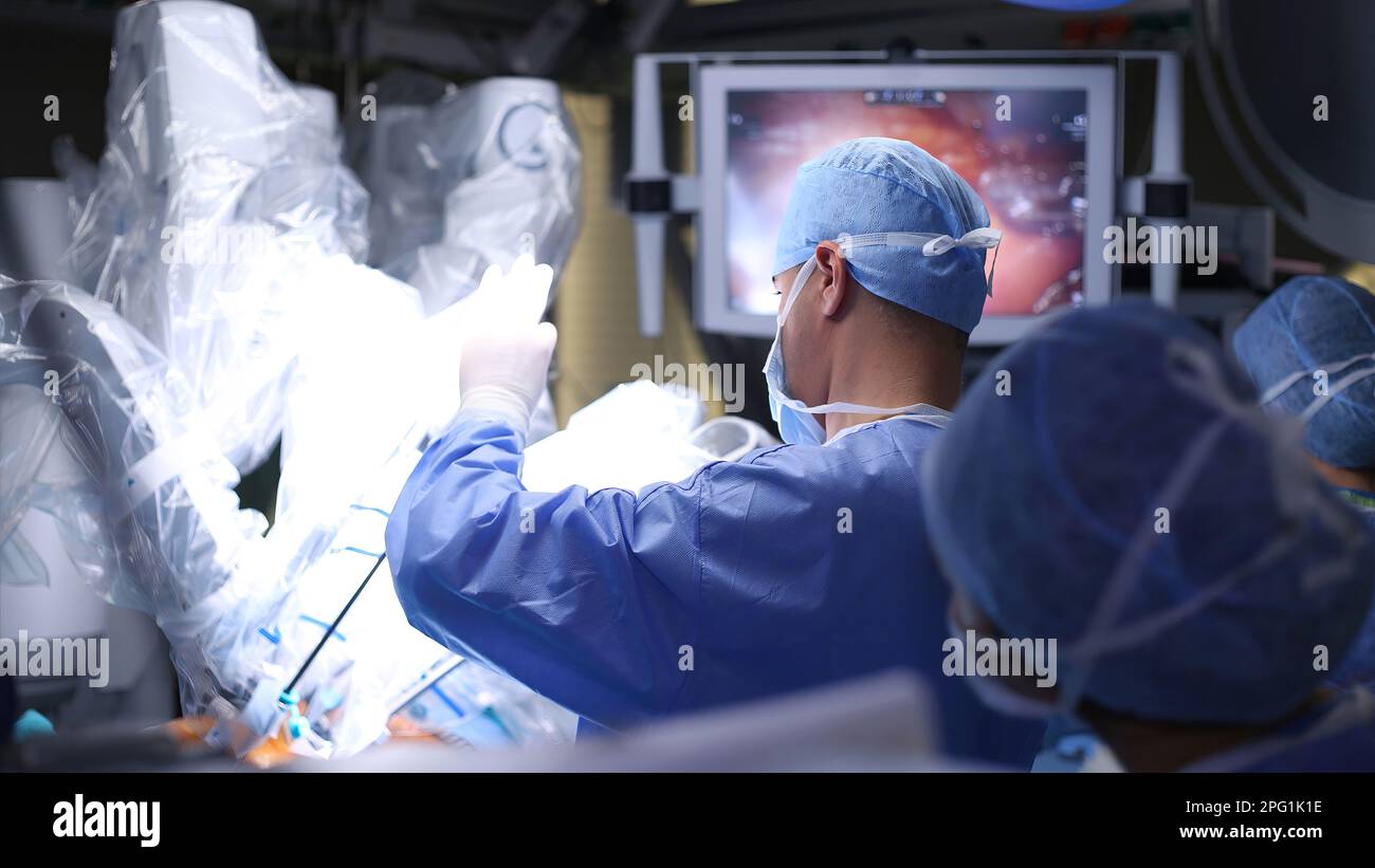 Robotic Surgery. Medical operation involving robot. Medical robot