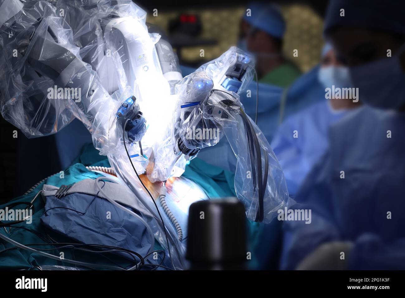 Robotic Surgery. Medical operation involving robot. Medical robot