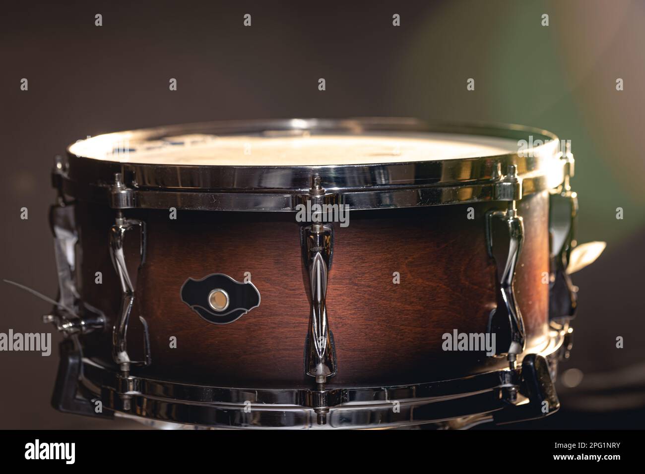 Close-up, snare drum on a dark background isolated Stock Photo - Alamy