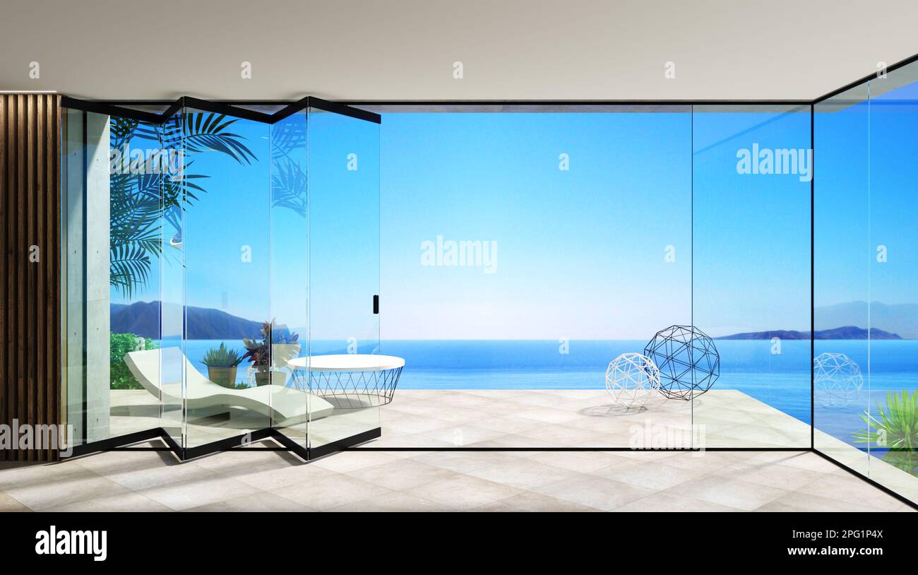 Black sliding glass wall door accordion lacantina Stock Photo Alamy