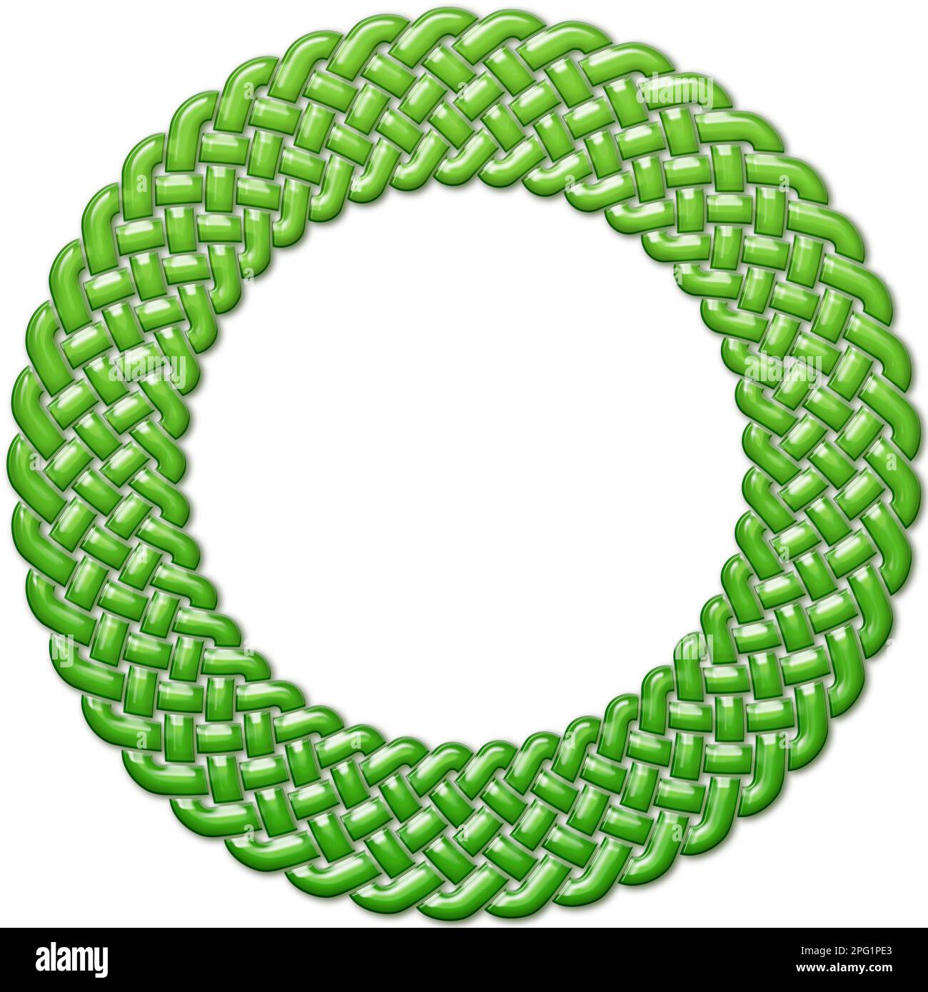 Circular border made with Celtic knots for use in designs for St. Patrick's Day. Stock Photo