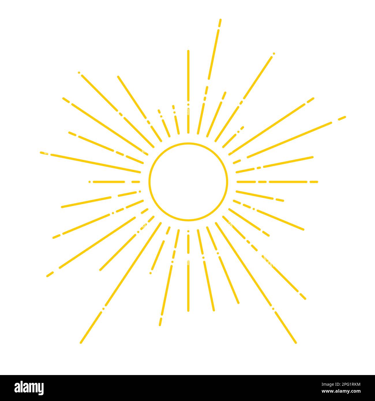 Sun vector. Simple sunrays illustration. Sunny weather symbol sunburst