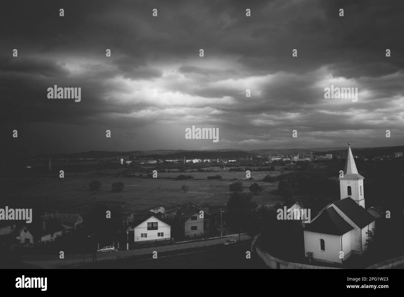 Panorama stormy sky Black and White Stock Photos & Images - Alamy
