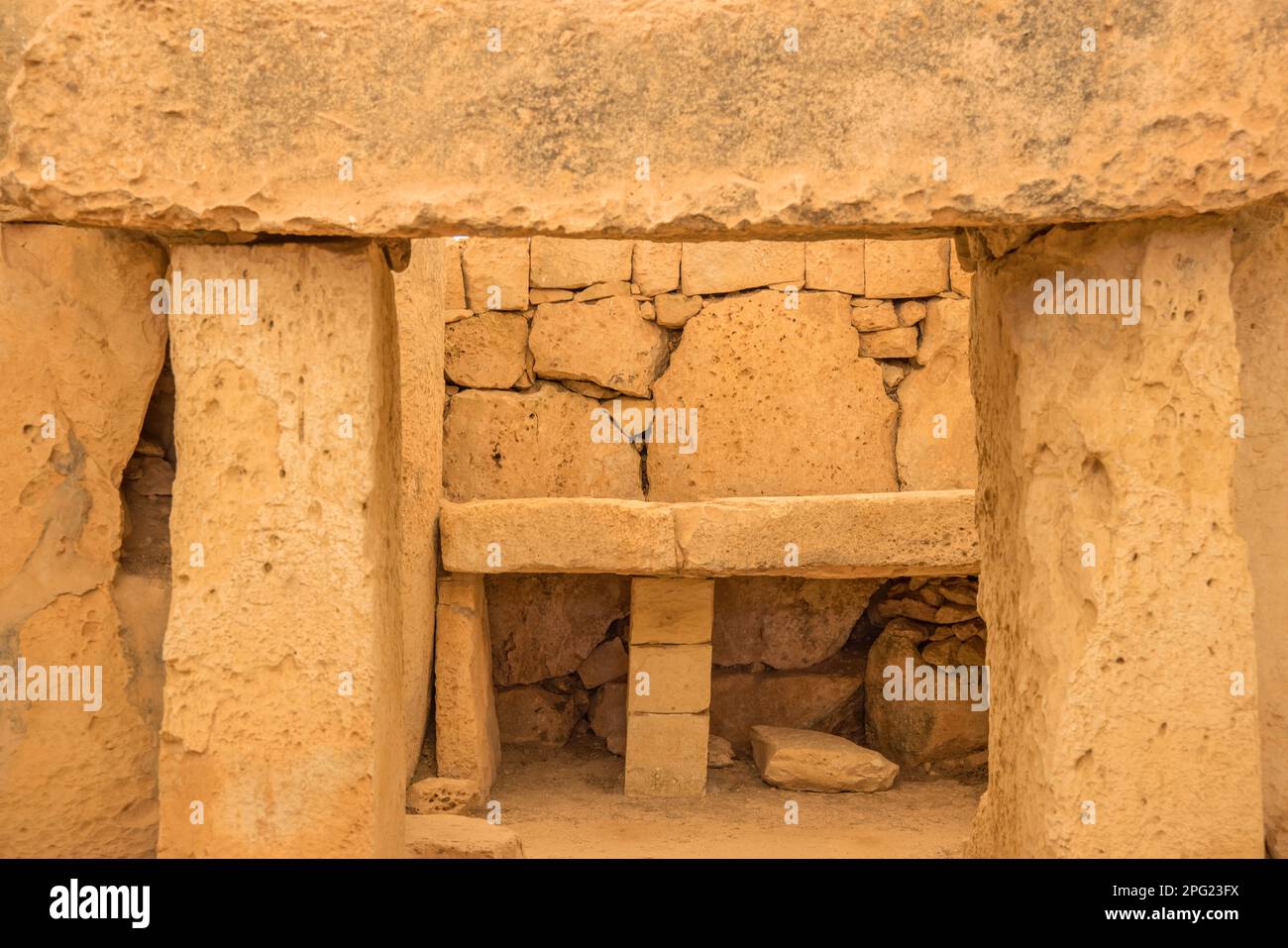 the mnajdra temple and archaeological site is a unesco world heritage site malta Stock Photo