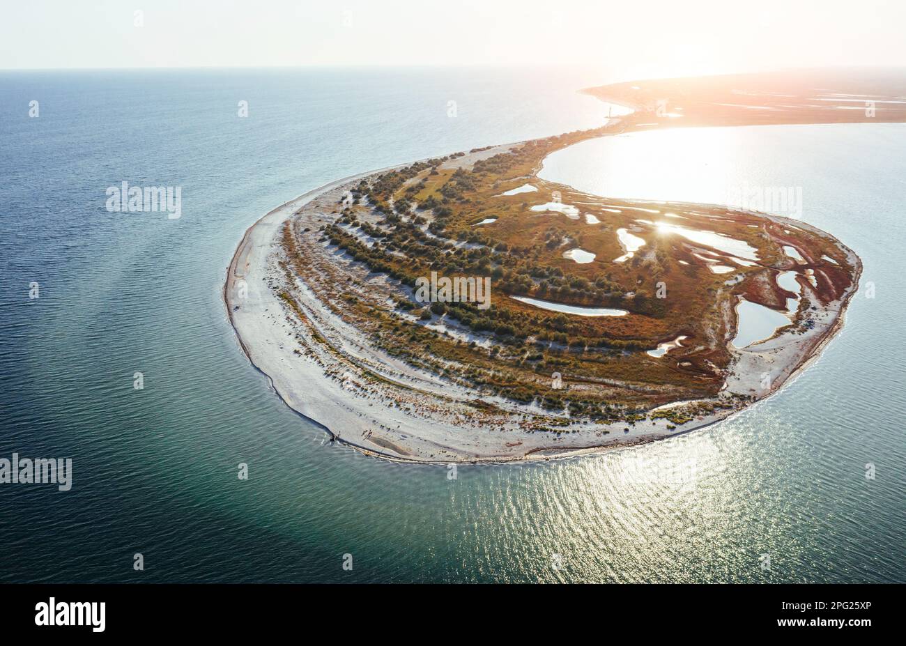 Plants and trees on the surface. Aerial view of majestic landscapes of ...