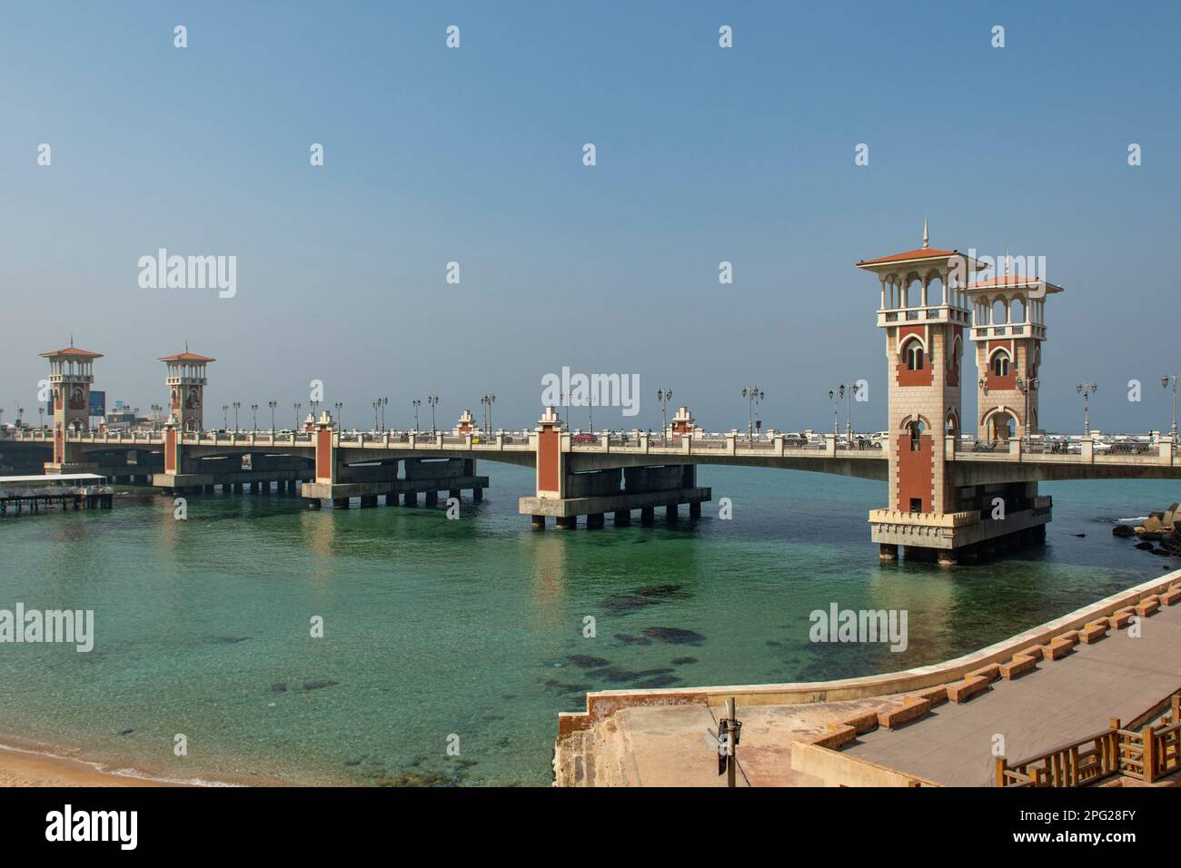 Stanley Bridge on Corniche, Alexandria, Egypt Stock Photo