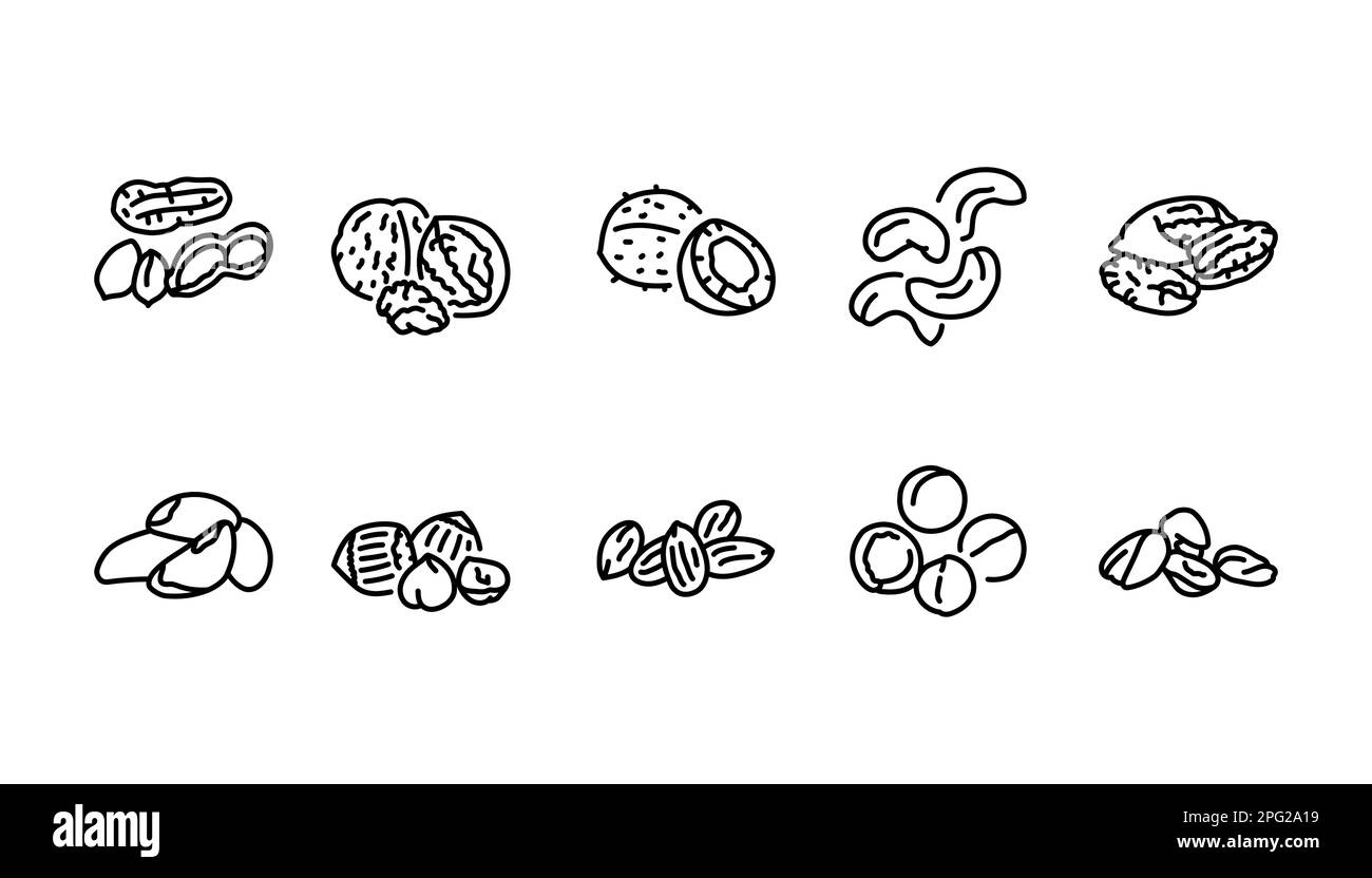 Pistachio black line icon. Natural organic super food. Pictogram for