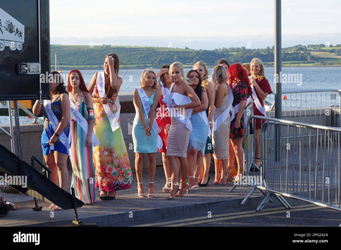 candidates for the 2019 Queen of the Sea competition in Youghal, County Cork, Ireland Stock Photo