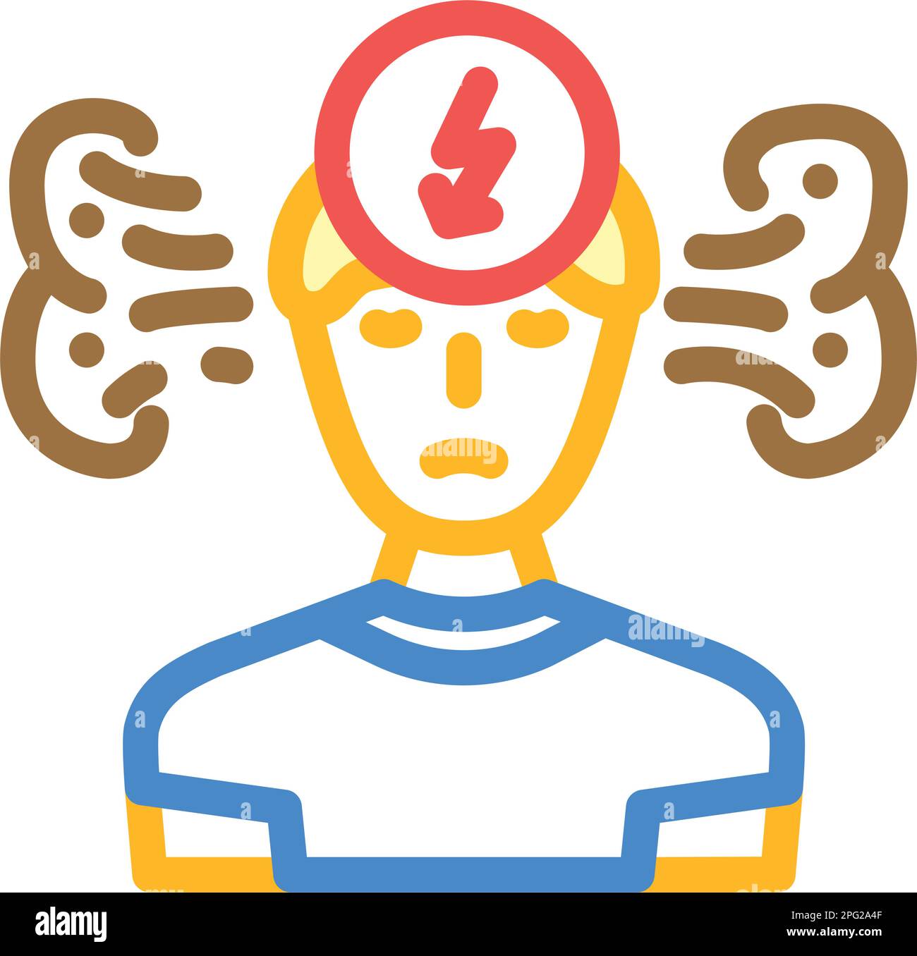 man stress headache color icon vector illustration Stock Vector Image ...
