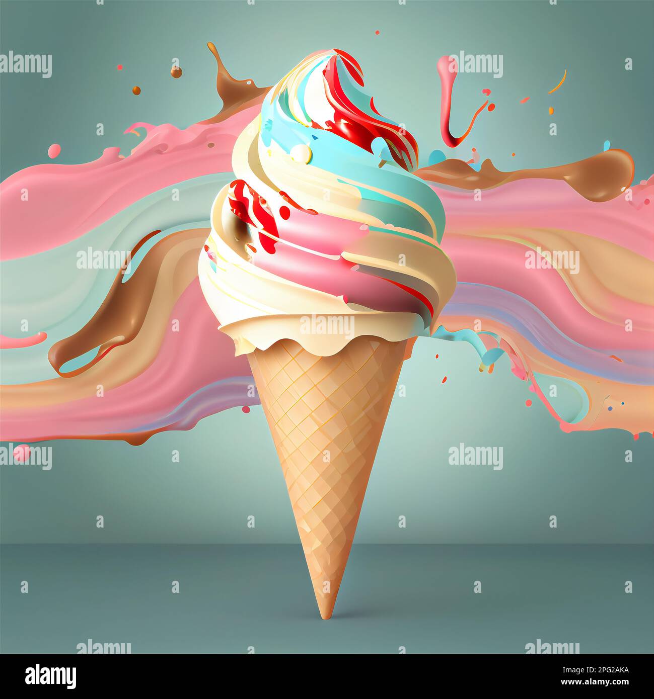 Realistic detailed 3d ice cream scoops set Vector Image