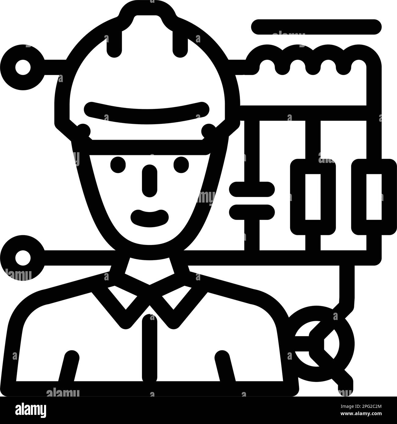 electronics engineer worker line icon vector illustration Stock Vector