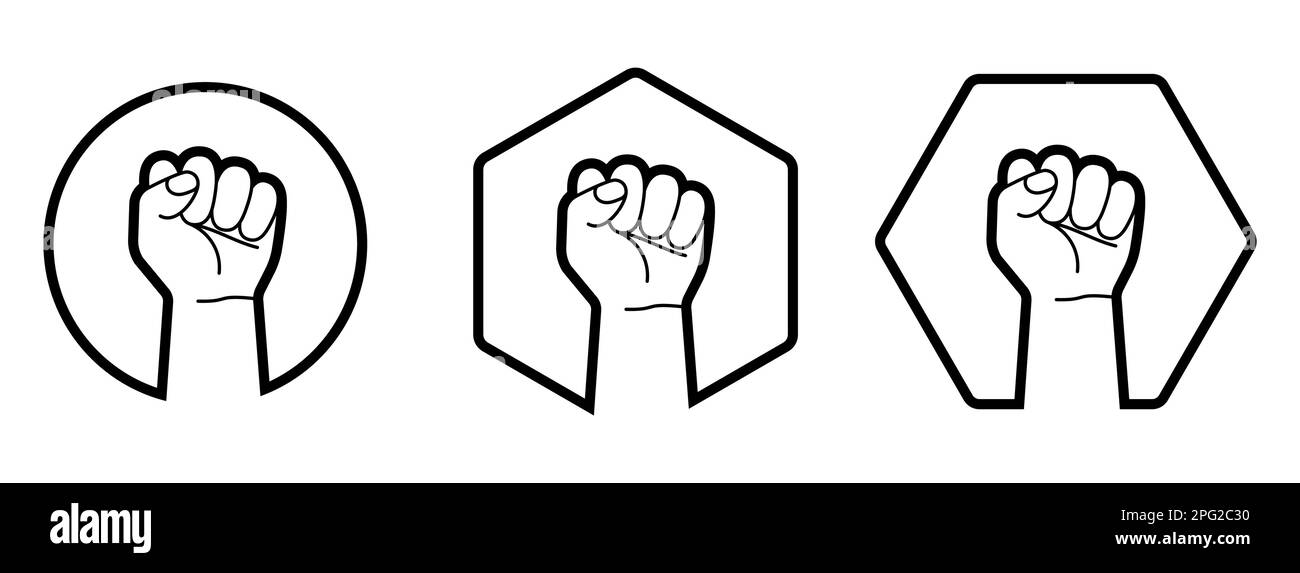 Fist icon. Protest concept. Empowerment icon. Fist clenched symbol ...