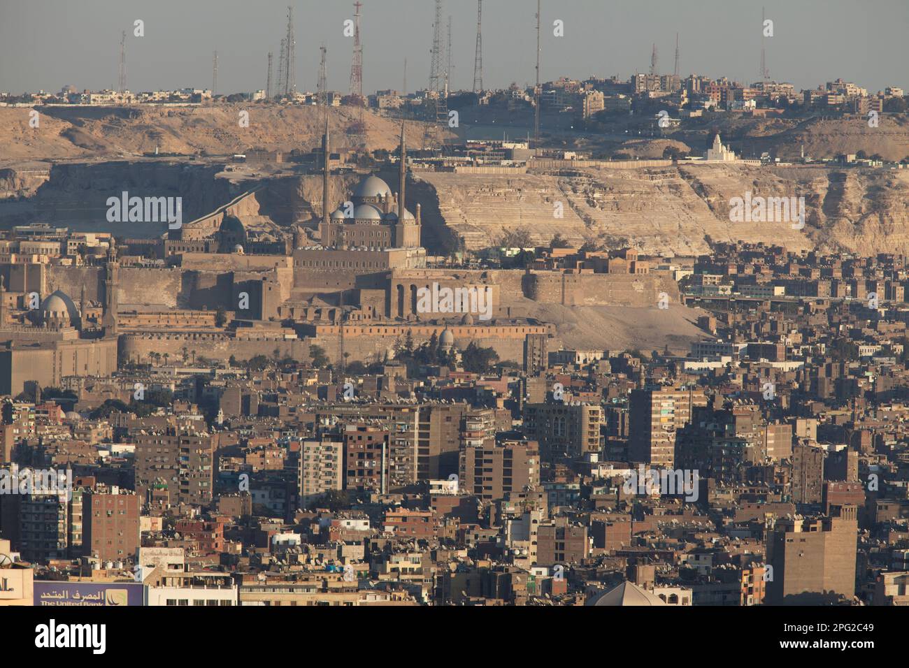 Egypt, Cairo, the Citadel as seen from the Cairo tower. Stock Photo