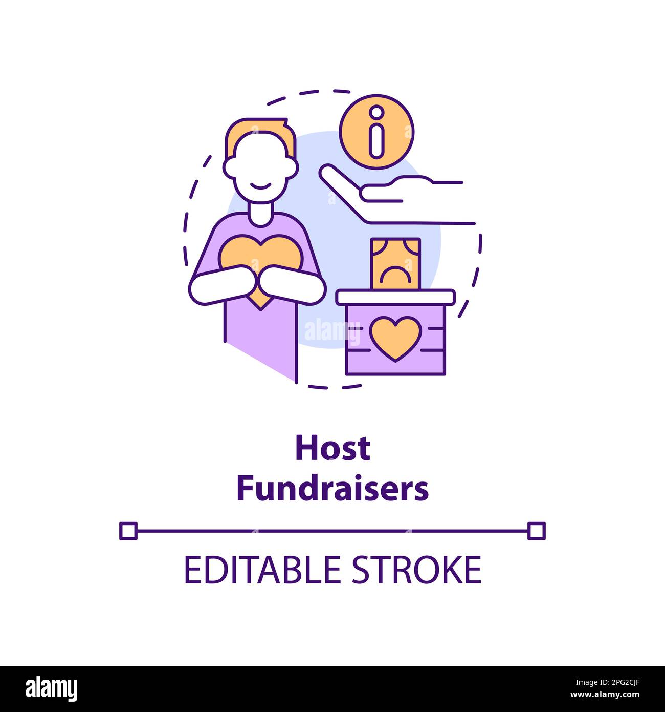 Host fundraisers concept icon Stock Vector