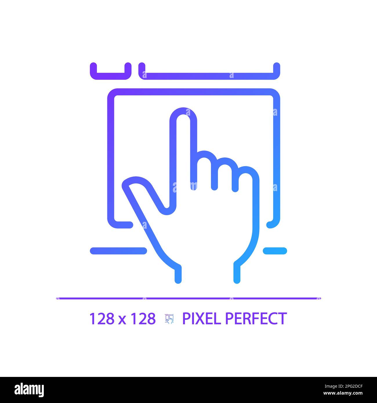Hand with touchpad pixel perfect gradient linear vector icon Stock ...