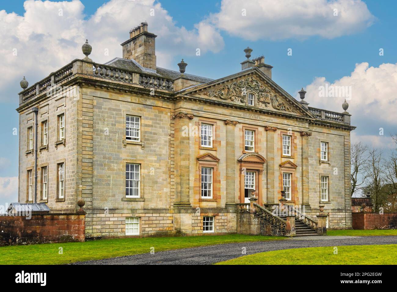 Boswell's Auchinleck House, an 18th century mansion designed by Robert Adam and Thomas Boswell, to be the family house of the Auchinleck Estate, Stock Photo