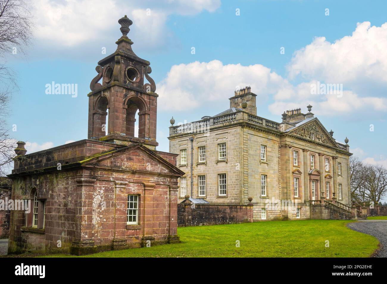 Boswell's Auchinleck House, an 18th century mansion designed by Robert Adam and Thomas Boswell, to be the family house of the Auchinleck Estate, Stock Photo