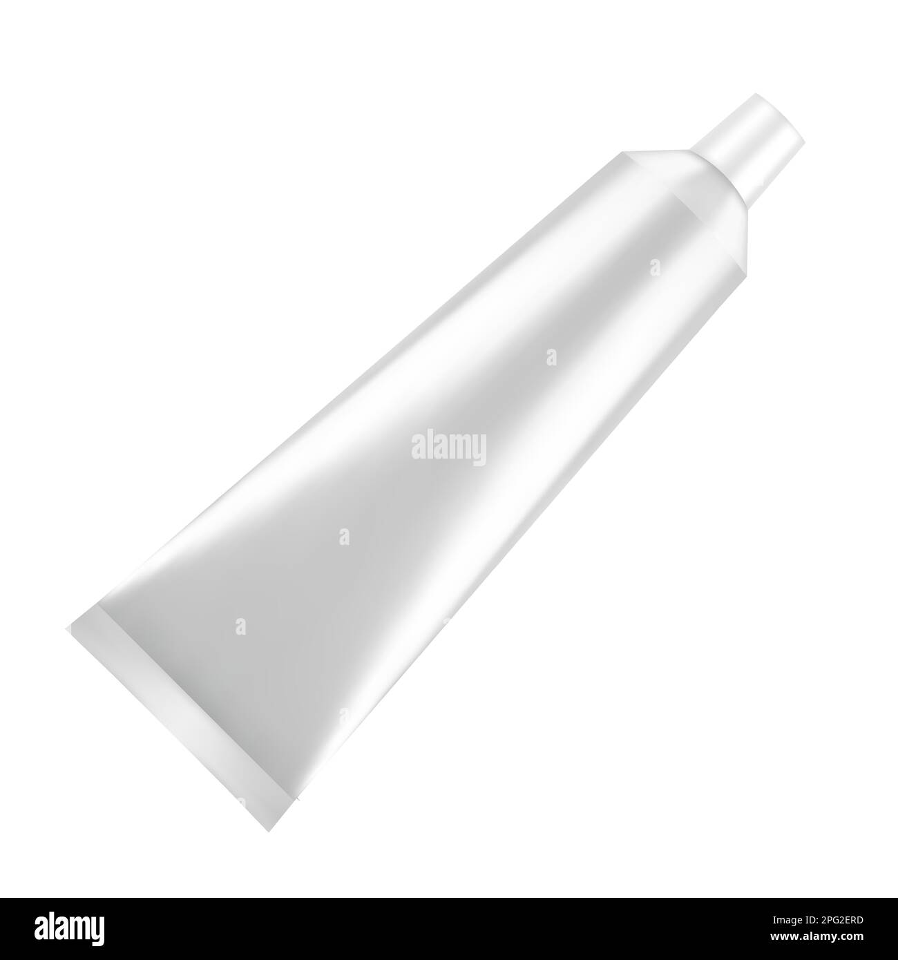 Matte plastic tube mockup isolated on white background. Vector illustration. Stock Vector