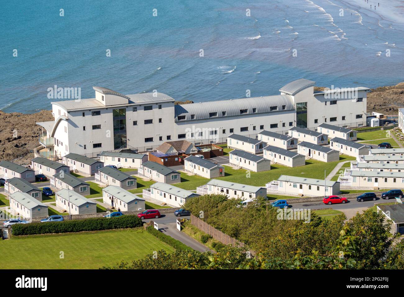 Aerial view of Westward Ho!, North Devon, UK Stock Photo - Alamy