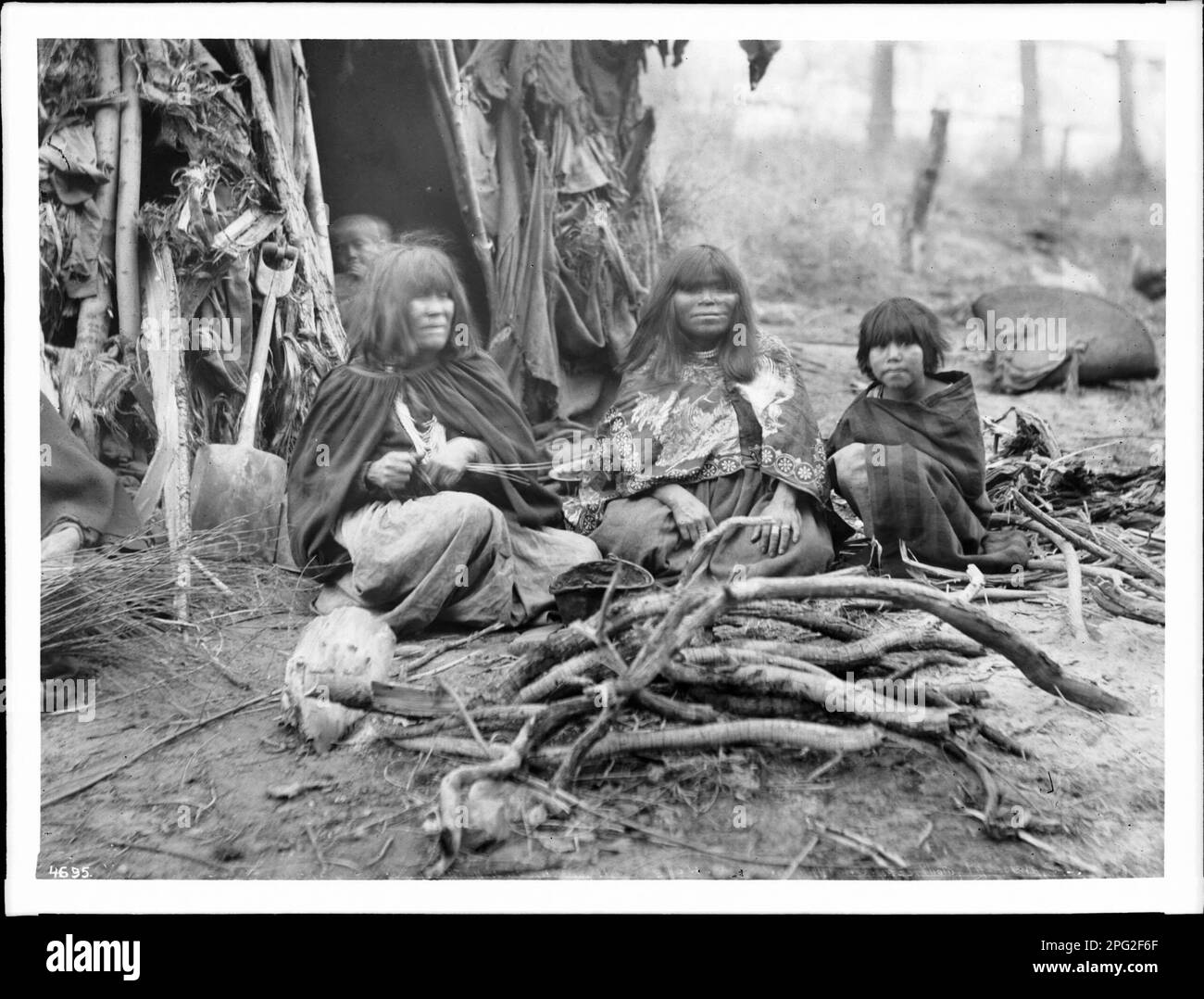 Two Havasupai Indian women basket makers, ca. 1900. Stock Photo