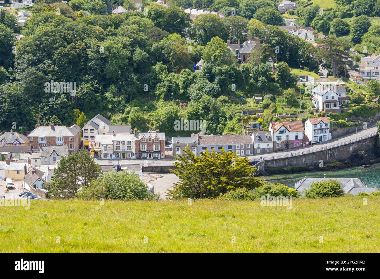 Aerial view of Combe Martin, North Devon, UK Stock Photo